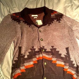 Urban Outfitters Cardigan Black Orange Red Gray XL